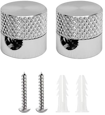 smartect Aluminium Wand- und Deckenpins für Textilkabel [2 Stück, Geriffelt, Metall] Deckenbefestigung mit Schrauben und Dübeln, Affenschaukel Aufputz-Kabelhalter für eigenes DIY Projekt