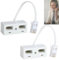 2pcs Telephone Splitter,2 Way Double Phone Socket Adaptor,Double Phone Socket Adaptor,Doubler Splitter,Telephone Wall Adaptor and Separator,Male Plug to Double Female,White