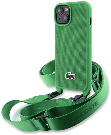 CG MOBILE Lacoste LCHCP15SSPVCN Hülle für iPhone 15/14 / 13 6.1 Grün hardcase Iconic Petit Pique Crossbody