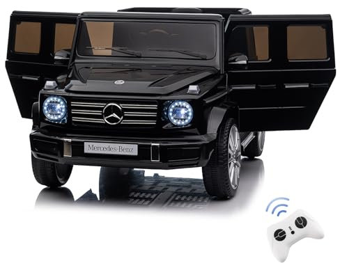 DREAMADE Kinder Elektroauto, Mercedes Benz G500 Kinder Auto mit Fernsteuerung & Schaukelfunktion & Musik & Hupe & USB & LED-Lichtern, Kinderfahrzeug elektrisches Auto für Kinder ab 3 Jahren(Schwarz)