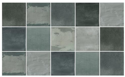 Ulticool Adesivi impermeabili per piastrelle | Adesivi per piastrelle | Grigio blu antracite | 15 x 15 cm | 15 pezzi | Adesivi a forma di piastrelle | Vassoio per pareti bagno cucina cucina
