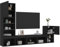 Gecheer 4-TLG. Wohnwand TV-Lowboard, Kommode, Wandregal, Wohnzimmer-Set, Modern Design mit LED-Beleuchtung Schwarz Holzwerkstoff Type3