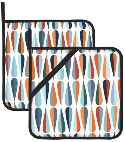 Jbyjbx Juego de 2 soportes para ollas de mediados de siglo modernos con formas de gota, de 8 x 8 pulgadas, resistentes al calor para cocinar y hornear