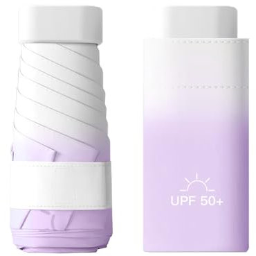 AUSDINAUTO Mini paraguas – Resistente al viento e impermeable – Ideal para lluvias y acuazones, violeta, Mini