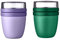 Mepal | Lunchpot Mini Ellipse Mixed | Vivid Green + Vivid Lilac | Müslibecher to go | Unterteilung für Joghurt & Müsli | 500 ml + 200 ml | Geeignet für Gefrierschrank, Mikrowelle & Spülmaschine