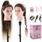 Frisierkopf Echthaar Friseur Übungskopf 24 Zoll Frisieren Trainingsköpfe für Friseure Ausbildung Kopf Mit Halter + DIY Haare Set