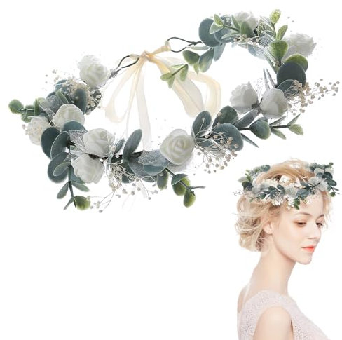 Lithyc Couronne de Fleurs - Couronne Fleur - Serre Tete Fleur - Convient Pour les FêTes,les Spectacles Sur ScèNe,les Mariages,les Vacances à La Mer,etc,Accessoires DéCoratifs pour Cheveux pour Femmes