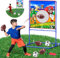 VATOS 2-in-1 Fußball Wurfzielspiele und Rugbyball-Spielzeug für Kinder, doppelseitiges Tor mit 2 aufblasbaren Fußbällen und 2 Rugbybällen, Aktivitätsspielzeug für drinnen und draußen