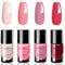 Nail Polish Sets - 4Pcs Nude Pink Nail Varnish - Peel Off Nail Polish Sets - Water-Based Quick Drying Nail Polish Set All Seasons Art Salon Gifts Manicure