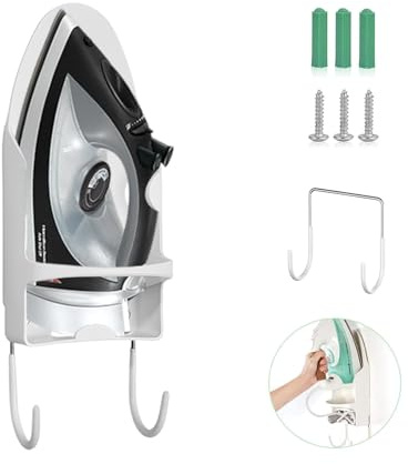 Sonhomay Bügelbrett Aufhänger Wandmontage elektrische Bügeleisen Halter Rack Bügelbrett Regal Lagerung Veranstalter für Bad Waschküche 5.2x11.6inch