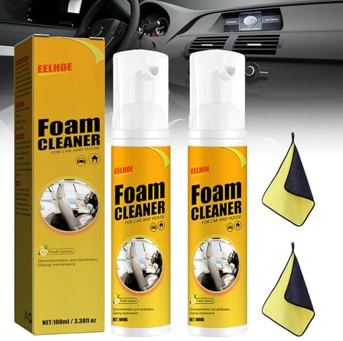 LEVDRO Magic Foam Cleaner, Multi-Functional Cleaning Agent, Foam Cleaner All Purpose Car Magic Foam Cleaner, Multi-Surface Stain Remover for Leather, Fabric, Vinyl, Plastic (100ml)