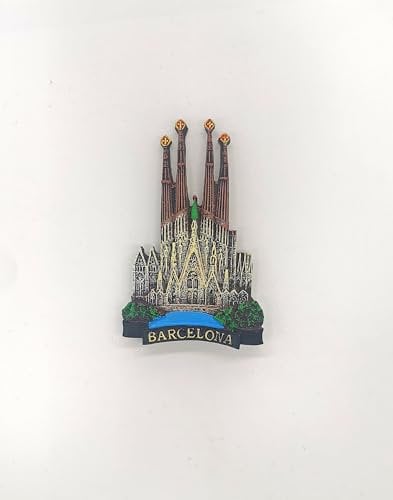 Barcelona Fridge Magnet, 3D Magnet Travel Sticker Souvenirs, Global Landmarks, Must-Have Featuring Iconic Cities like Dubai, London, Paris, and More (Barcelona)