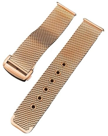 JUANZD 20mm 22mm Milanese Watch Band Compatible With Omega 007 Compatible With Seamaster 300 Bracelet Mesh Stainless Steel Strap Folding Buckle(Rose Gold,20mm)