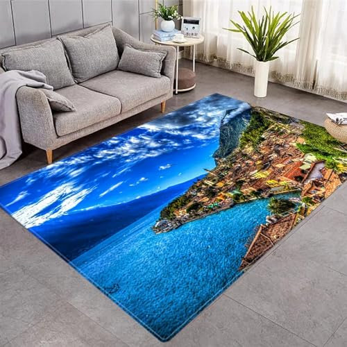 Kurzflor Teppich 3D Teppich Alpen Blüht Natürliche Landschaft Teppich Matten Home Tür Fußmatten rutschfeste Fußmatte Für Schlafzimmer Flur Wohnzimmer Boden Küche Badezimmer Teppich 200 X 300-2P6J9S4