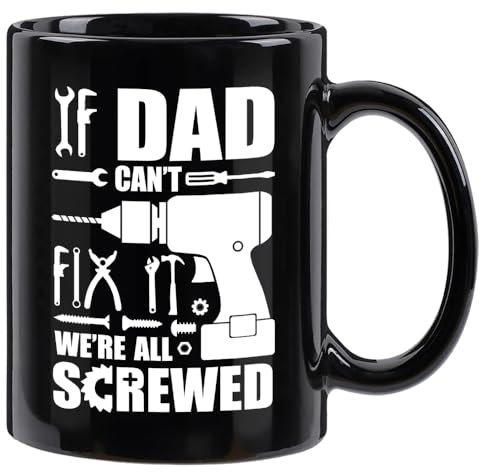 LOZACHE Dad Can't Fix It Coffee Mug - Fathers Day, Christmas, Birthday Gifts for Dad, Grandpa, Husband from Son, Daughter, Wife