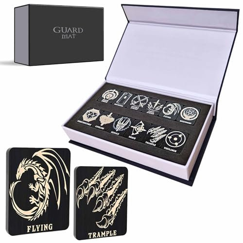 Juego de Tokens para Magic The Gathering - Set de Contadores de Habilidades de Madera para MTG - Accesorios para Juegos de Cartas