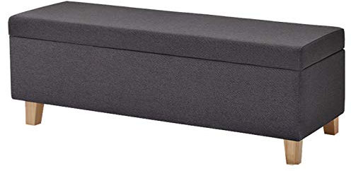 Large Folding Ottoman Storage Box with Lip Pouff Footstool Garden Storage Box Ottoman Stool with Wood Legs Square Pouff Chair Multifunction with Removable Liner (Big 120x40x42cm)