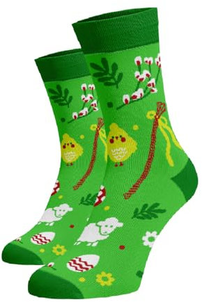 BENAMI | Lustige Socken mit Ostern-Motiv 2 | Baumwoll-Hochsocken für Damen und Herren