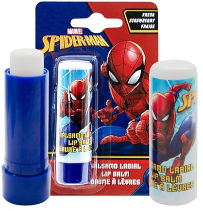 Marvel Spiderman Superhero Strawberry Flavour Lip Balm – Moisturizing & Hydrating Formula | Natural & Dermatologically Tested | Perfect for Kids & Adults, 4g