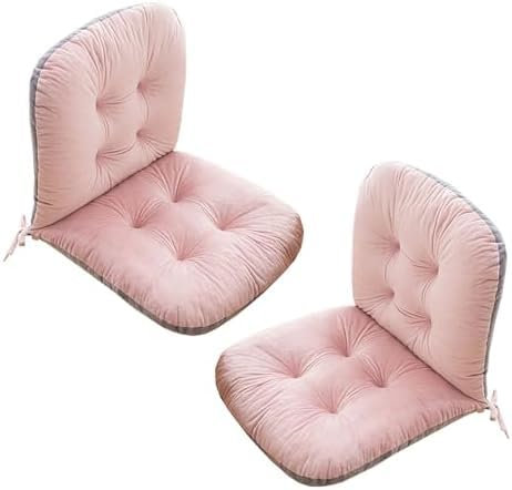 ZGantrix Stuhlkissen mit Rückenteil Sitz, Rückenkissen mit Bänder, Niedriglehner Auflage Polsterauflage Gartenstuhl, Polsterauflage Auflage für Stühle Bänke in Haus und Garten,2 Pack Rosa