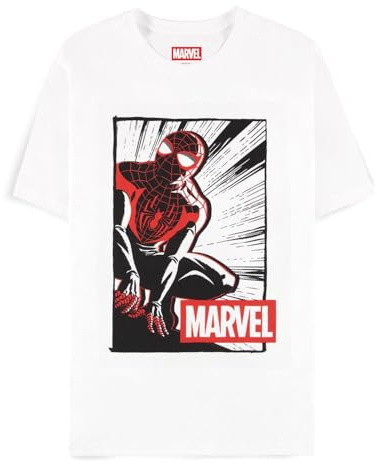 SPIDER-MAN-Man Marvel Logo Männer T-Shirt weiß L 100% Baumwolle Fan-Merch, Filme, TV-Serien
