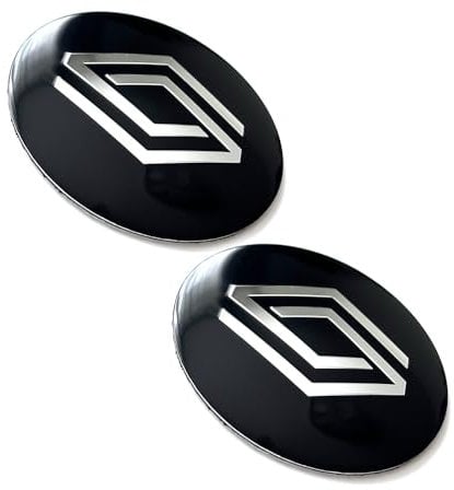 2 Stück Aufkleber 56mm 60mm 65mm passend fürRenault-Auto Style. Für Auto Tuning, Nabenkappen, Abdeckkappen usw. Sticker mit Emblem. (56mm)