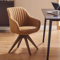 Zouron Chaise de Salle à Manger avec Pieds en Bois, Chaise pivotante (Simili Cuir), Chaise de Cuisine, Chaise de Salon avec accoudoirs, Chaise de Bureau à Domicile, Marron
