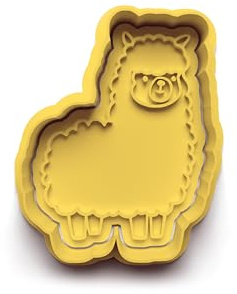 Landtiere Keksausstecher Alpaka – schwarz – Alpaka-Keksform mit Stempel – Lama Plätzchenausstecher aus PLA – Tiermotiv für Kinder, Backen, Geschenk, Fondant, DIY
