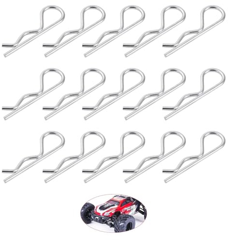 50 Stücke Karosserieklammern,Edelstahl RC Karosserie Clips,Silber Körper Shell Clip,R-Typ-Pin,Sicherheits Splinte,Karosserie Splinte Klammern,RC Zubehör für Ferngesteuerte Autoschale