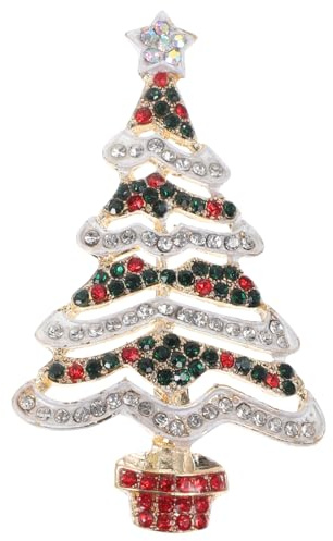 FOMIYES Weihnachtsbaum Brosche - Strass Anstecknadel FüR Damen Festliche Dekoration Aus Hochwertigem Material Stilvolles ZubehöR FüR Kleidung Ideal FüR Weihnachten