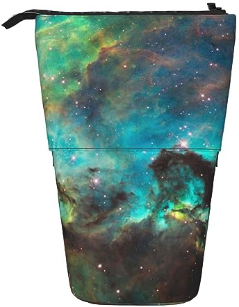Oudrspo Universum, Galaxie, Weltraum, Nebel, Bedruckt, stehendes Federmäppchen, Teleskop-Federmäppchen, niedliches Schreibwarenmäppchen, Büro-Organizer mit Reißverschluss