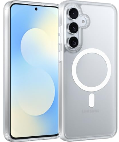 X-level für Samsung Galaxy S25 FE Hülle, Kompatibel mit MagSafe, Stoßfest Magnetische Handyhülle Kratzfest Schutzhülle Transluzent rutschfest Matte Case für Samsung S25 FE, Trans-weiß