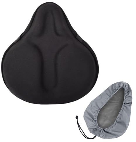 29*27*3.5cm Sattelbezug Gelüberzug Mit Regenschutz für den Fahrradsitz Breiter Sattelbezug Passend für Stationäre Fahrräder, Indoor-Radfahren, Spinnen, Gepolstert Sattel Kissen Soft Gel