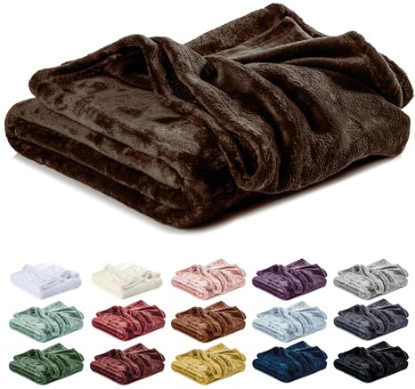 Lavea® Kuscheldecke 130x150 cm - Mocca | Mikrofaser – Flauschige Fleecedecke für Sofa und Bett, weiche Decke, pflegeleicht, Sofadecke, Tagesdecke oder Wolldecke