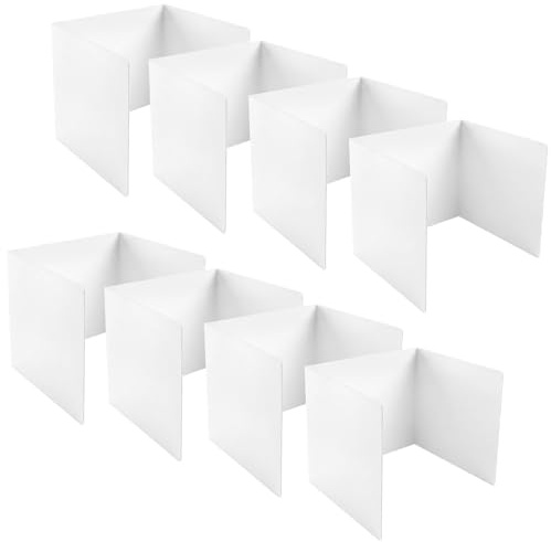 QWORK® 8 Stück Schreibtisch-Trennwand, U-förmiger Faltbare Tischtrennwand, für Büro und Bibliothek