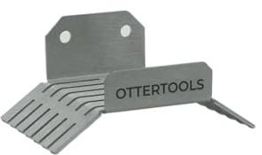 Ottertools - SKH Sägeketten Wandhalter 1,5mm Edelstahl gebürstet - Halterung für 6 Kettensägenketten aller Größen - Wandmontage - 1 Stück