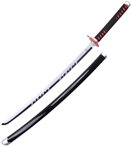KATANAANIME Katana Tanjiro en Bois | Catana Tanjiro 105 cm | Sabre Démon Slayer Decoration | Épée Bambou Cosplay | Anime Samouraï Ninja Sword | Kamado Tanjirous Katiana