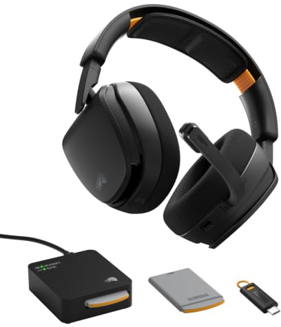 Glorious GHS Wireless InfinitePlay - Cuffie Gaming - PC, PS5, PS4 - Nero | Batterie 85H Intercambiabili, Resta ON al Cambio, 2.4GHz e Bluetooth, Driver Custom, Microfono Rimovibile Antirumore