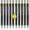 Aristo AR85003 Druckbleistift Geo Pen 0,35 mm (Ergonomisch gerillte Griffzone, gefederte Minenführung, Härtegrad Mine HB, integrierter Radiergummi) schwarz, 10 Stück