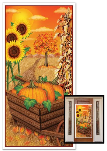 Beistle 1-Pack Decorative Fall Door Cover, 30-Inch by 5-Feet