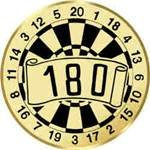 S.B.J - Sportland Pokal/Medaille Emblem, Motiv Dart, Durchmesser 50 mm, Gold