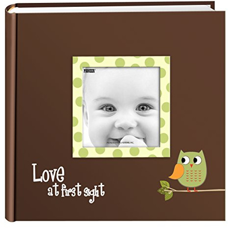 Pioneer Photo Albums EV-246FB/OG 200-Pocket Baby Owl Printed Designer Frame Cover Photo Album, Green 4 x 6 Inch