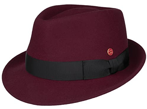 Mayser Classico Trilby Hut Filzhut Wollhut (57 cm - Bordeaux)