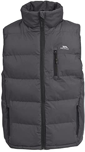 Mens Padded Gilet Bodywarmer with 3 Zip Pockets & Inner Storm Flap Clasp - Flint M