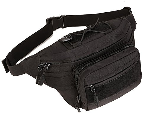 Huntvp Militärische Hüfttasche Taktische Hüfttasche Packs Wasserdichte Hüftgürtel Tasche Tasche für Wandern Klettern Outdoor Bauchtasche Schwarz