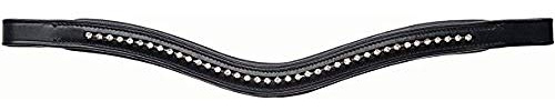 Kincade Curved Diamante Browband, Black, Full