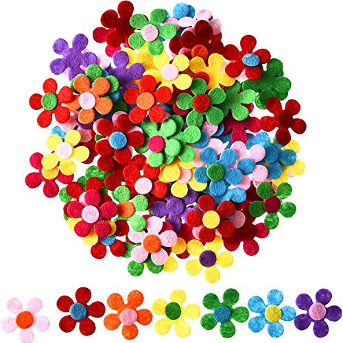 Sumind Filz Blumen für Kunst und Handwerk, 100 Stück in verschiedenen Farben, ideal für DIY Projekte, Blumig, Unisex, Mehrfarbig