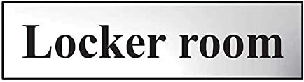 Locker Room Sign - Self-Adhesive PVC - Chrome Effect - 200mm x 50mm