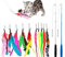 JIARON – Lot de 2 baguettes rétractables pour chat avec 10 jouets de rechange avec clochettes, jeu interactif et exercice amusant pour chaton ou chat