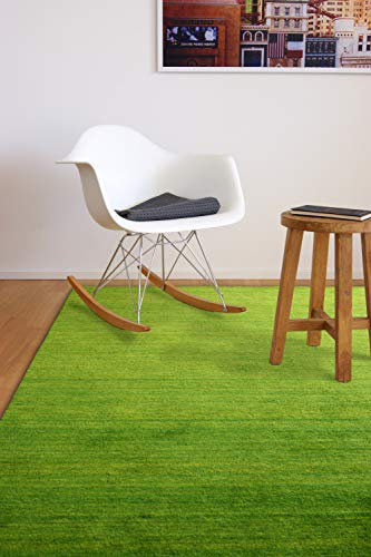 floor factory Gabbeh Teppich Karma grün 160x230 cm - handgefertigt aus 100% Schurwolle